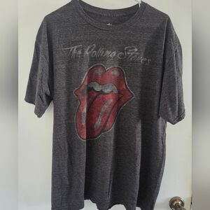 The Rolling Stones Gray and Red Short Sleeve Tee